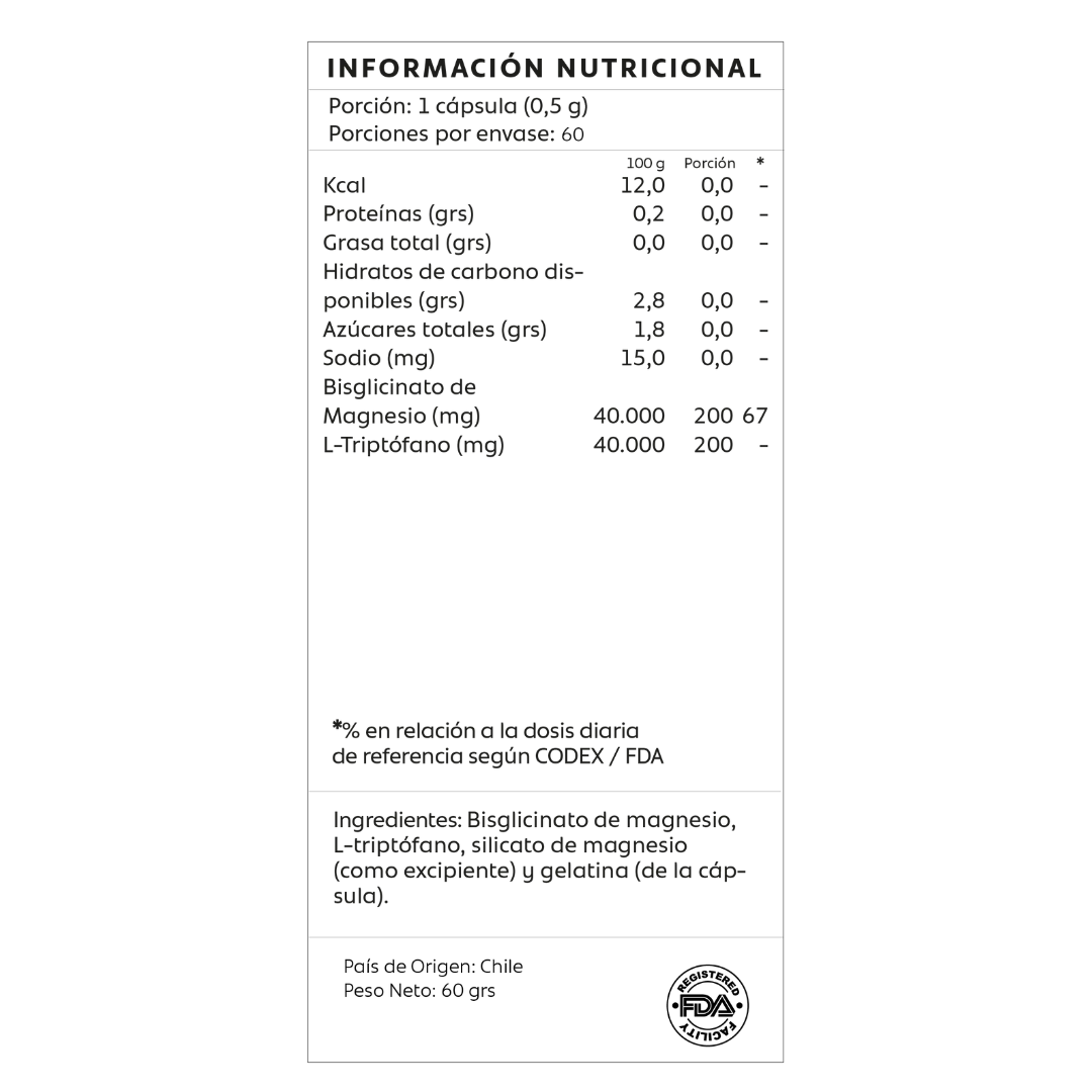 Bisglicinato de Magnesio + L-triptófano