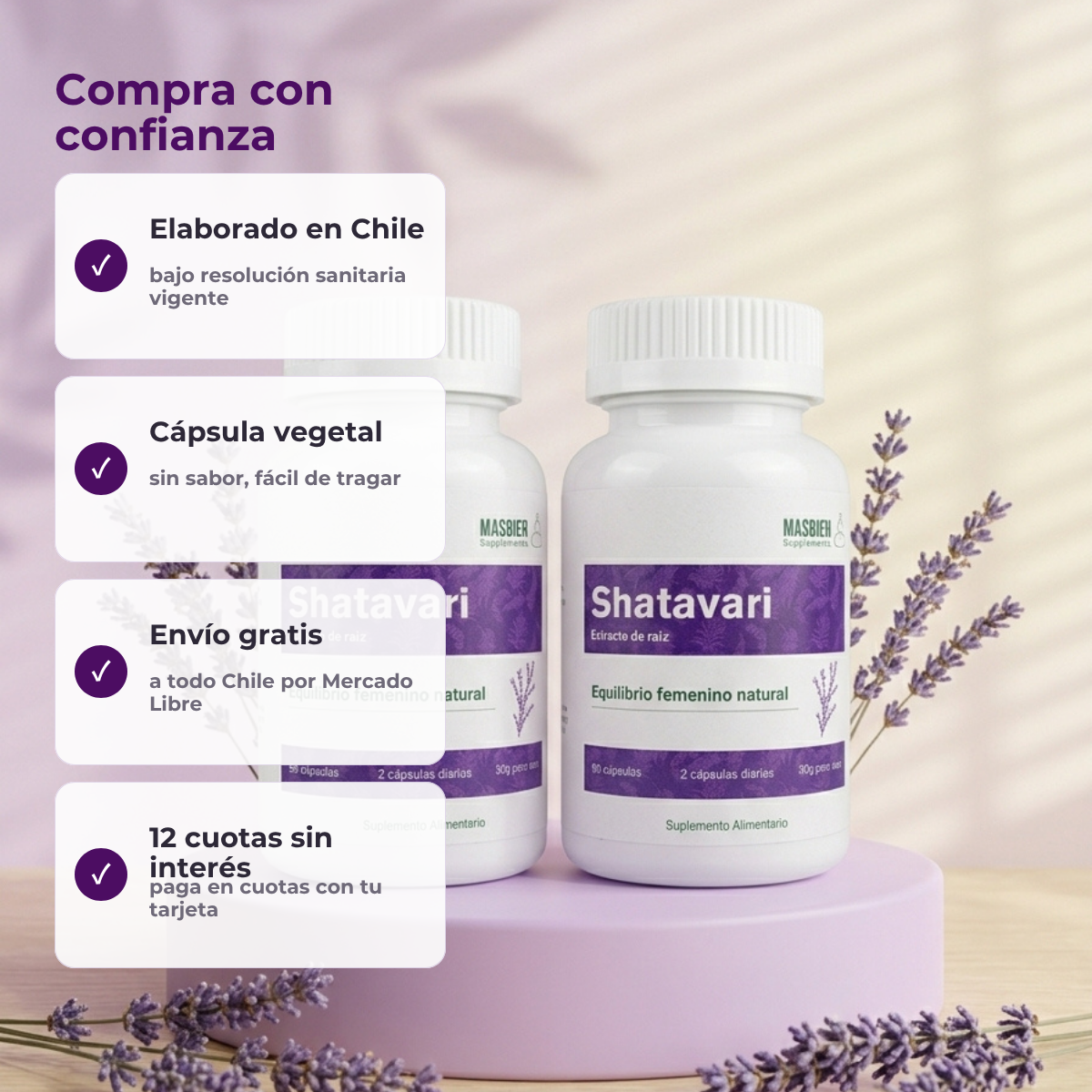 Shatavari y Maca Masbien Compra seguro