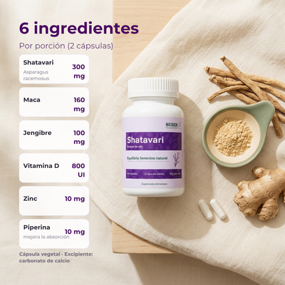 Shatavari y Maca Masbien Ingredientes