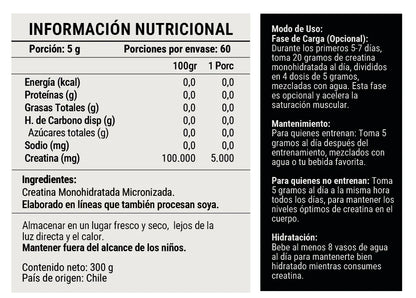 Creatina Monohidratada 300g