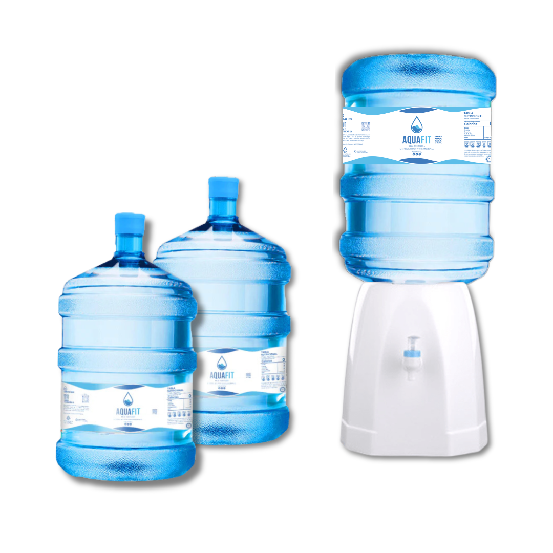 Pack Inicial 💧 Dispensador Básico + 03 bidones AquaFit 20L 🤩