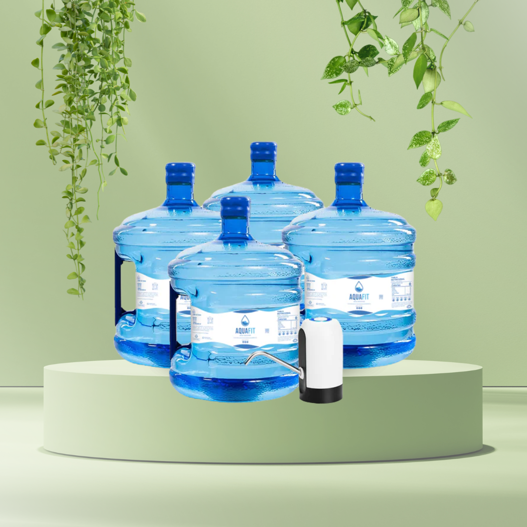 Pack Inicial 💧 Bomba USB + 04 bidones AquaFit 12L 🤩