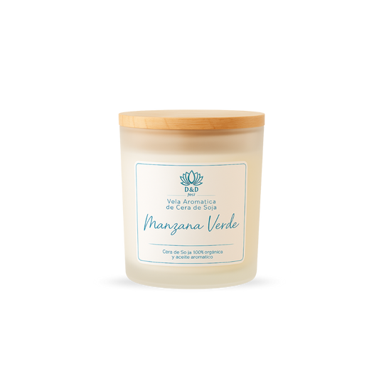 Vela Cera de Soja 130gr - Manzana Verde