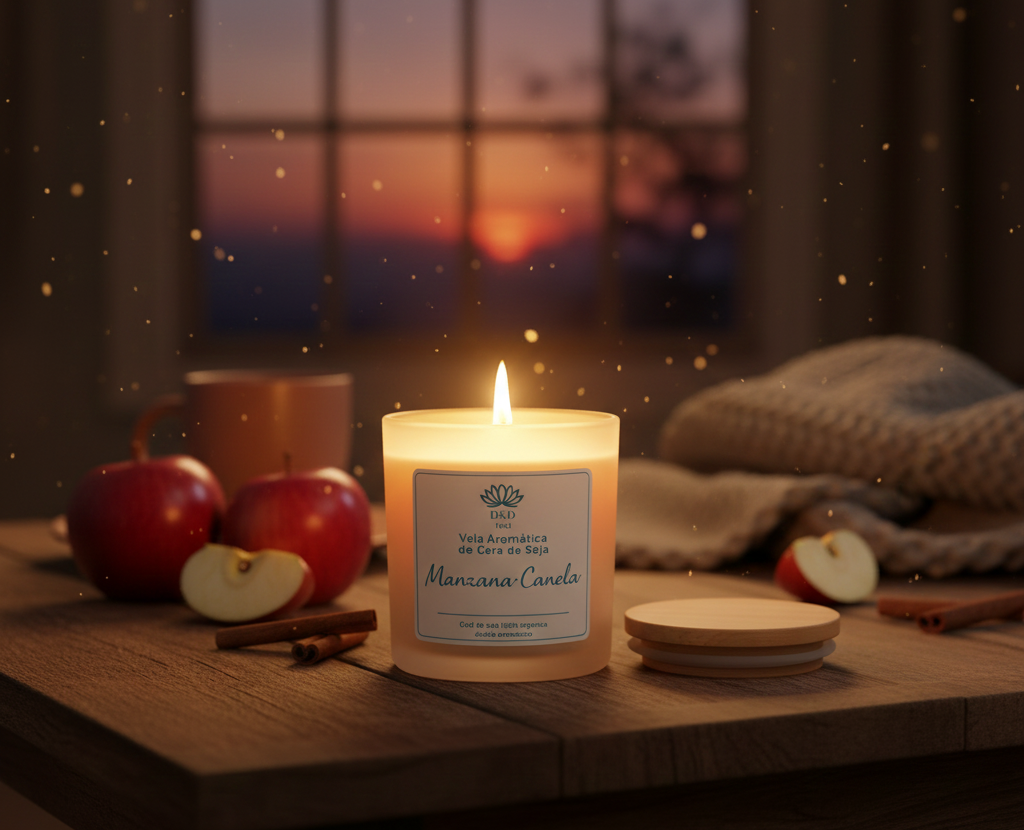 Vela Cera de Soja 130gr - Manzana Canela